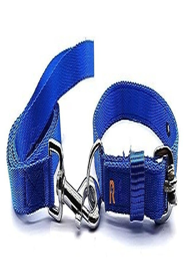 Pups&Pets طقم طوق ومقود من النايلون من Pups&Pets مقاس 22 مم، طقم طوق ومقود قابل للتعديل بشريط ناعم مقاس 0.75 بوصة، مثالي للكلاب الصغيرة والمتوسطة الحجم والجراء (أزرق) - Image 2